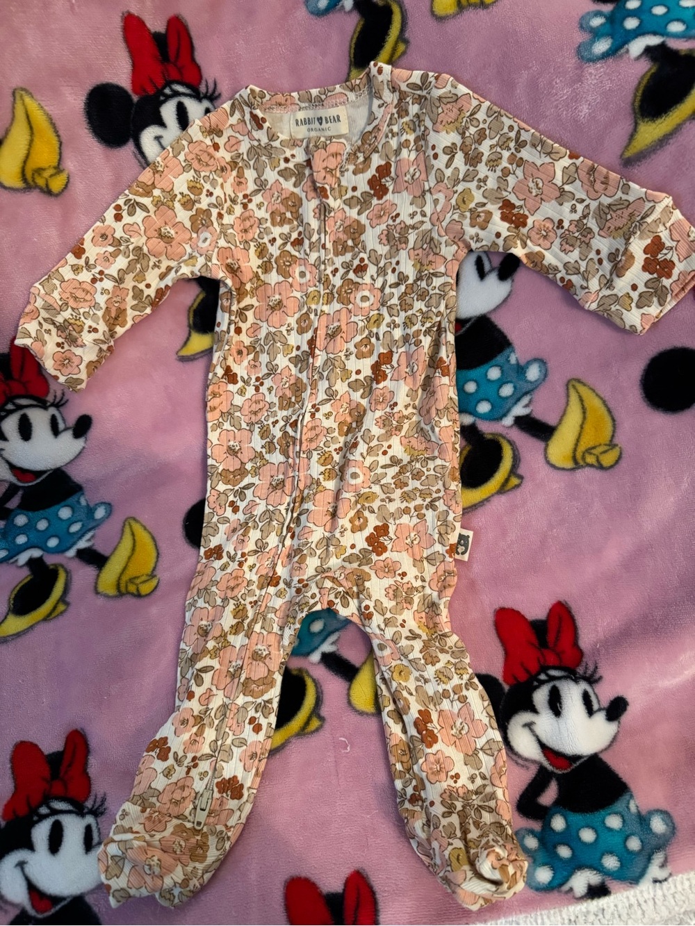 Zippy Organic Floral Footed One-Piece - Pink Floral 0 3 Months C3